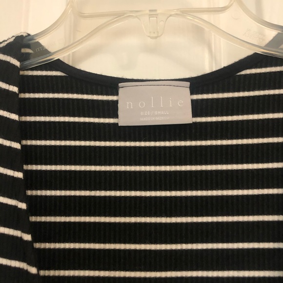 Black & white striped crop top! Very high quality! - Picture 3 of 3